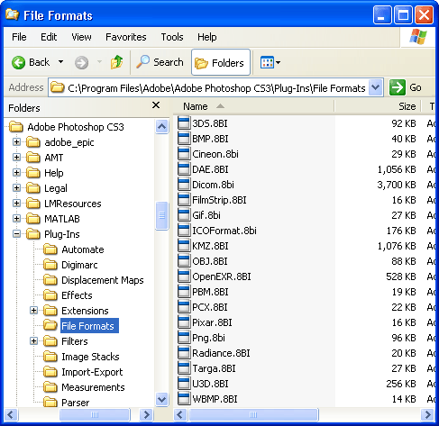  your Photoshop Plug-Ins folder, under File Formats.