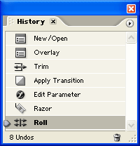 Premiere History Window