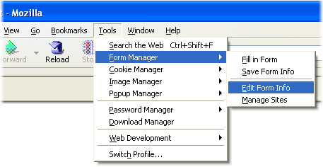 Mozilla - Edit Form Info