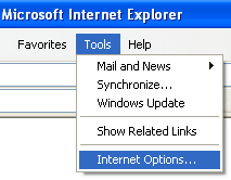 Tools > Internet Options