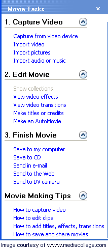 The Movie Tasks Pane