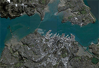 Satellite photograph of Auckland, New Zealand