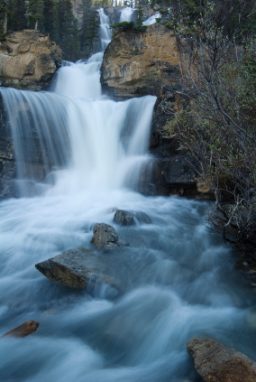 Smooth flowing water