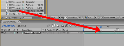 Drag file to timeline