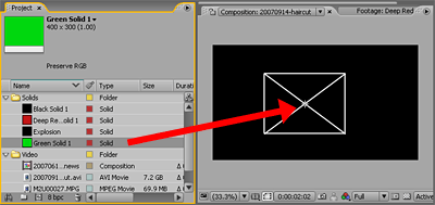 Drag file to composition panel
