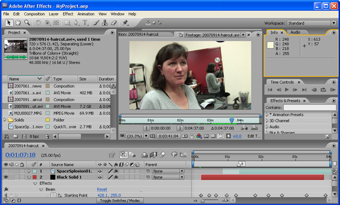 After Effects Standard Workspace