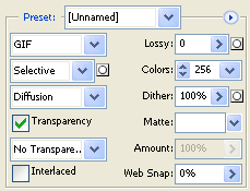 Photoshop "Save for Web" options
