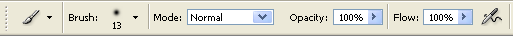 Brush Tool Options Bar