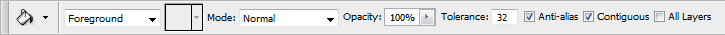 Photoshop Paint Bucket Tool Options