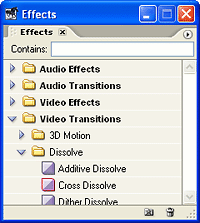 Premiere Effects Window