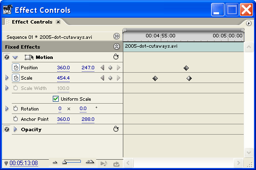 Effect Controls Window