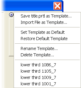 Template Options Menu