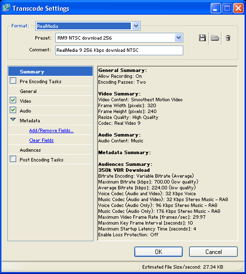 Adobe Premiere Transcode Settings - Real Media