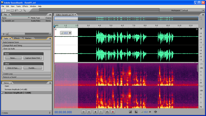 Adobe Soundbooth: Clean Up Audio