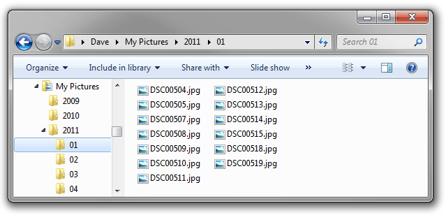 Files in Windows 7