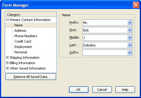Mozilla Form Manager