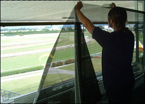 Hanging Scrim on a Window