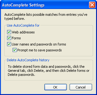 Autocomplete Settings