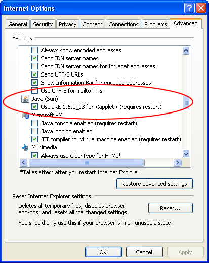 Enable Java Enable Java