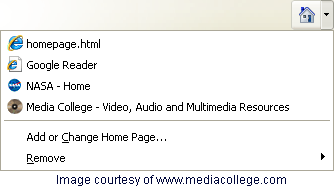 Homepage menu