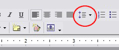 Line spacing button