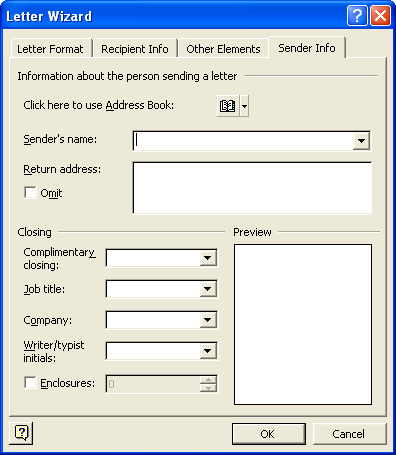 Microsoft Word: Letter Formatting Wizard