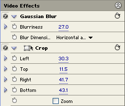 Video Effects Palette