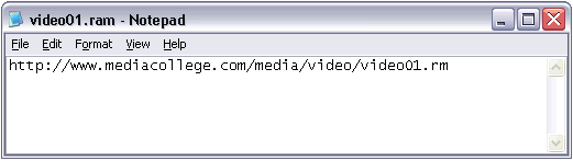 RealMedia Metafile